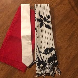 2 vintage scarves and white tie